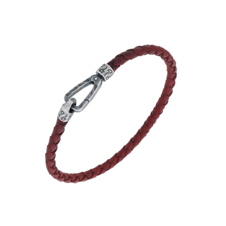 Dallaiti Flat Leather Bracelet with Metal Buckle